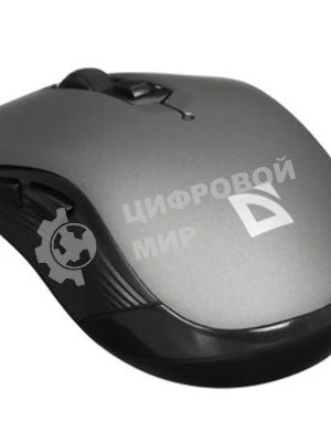 Мышь беспроводная Defender Gassa MM-105 серый, 1600 dpi, радиоканал, USB, кнопки - 6