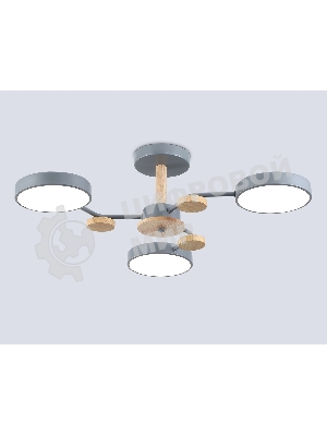 Светильник Ambrella light FL4856/3 GR/WD серый/дерево 54W 3000-6000K D660*170 (без ПДУ)
