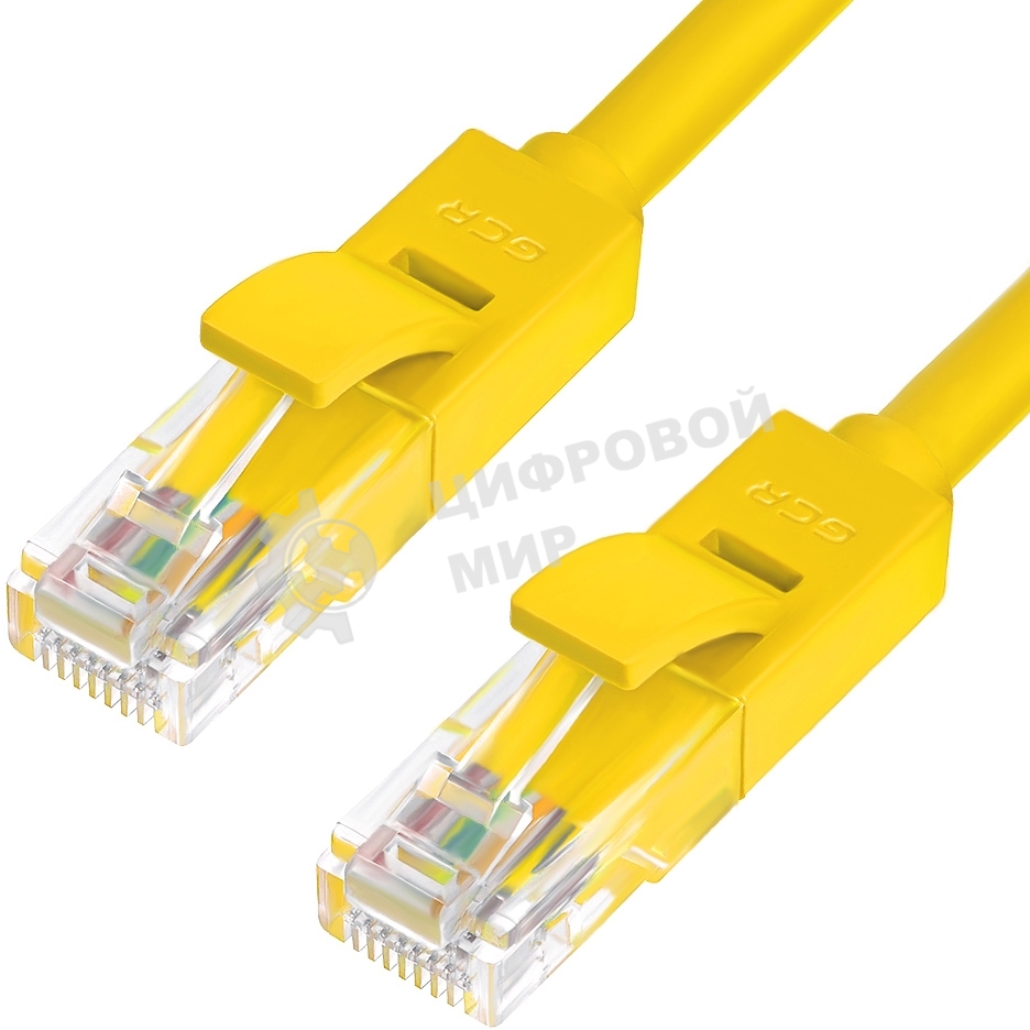 Патч-корд Greenconnect UTP прямой ethernet 0.5m cat.5е, RJ45, литой (Желтый) (GCR-LNC02-0.5m)