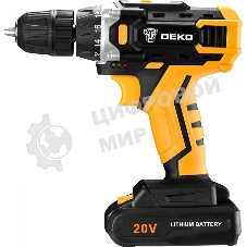 Аккумуляторная дрель DEKO DKCD20FU-Li (063-4103) 20В 1.5Ahx2 63 с набором 63 предмета в кейсе