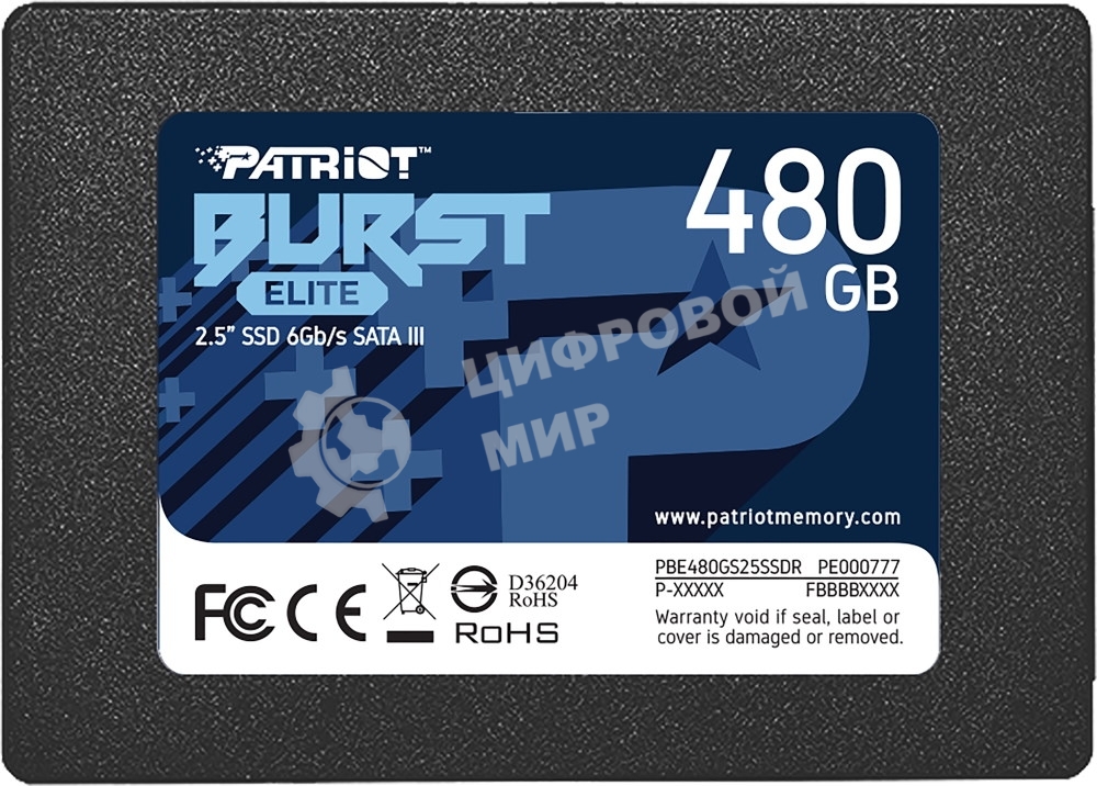Накопитель SSD Patriot Burst Elite, 480Gb, SATA, 2.5