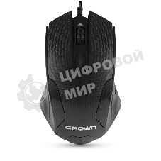 Мышь проводная Crown CMM-100 черный, 1000 dpi, USB, кнопки - 3