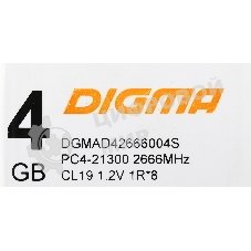 Оперативная память Digma, DDR4, 4GB (1x4GB), 2666MHz, CL19, DIMM