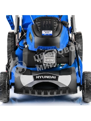 Бензиновая газонокосилка Hyundai L 4610SE самоходная, электрозапуск, двигатель Hyundai ICV145,4-х такт, 3.5 л.с./145 см3, Ширина среза 45,7 см, Высота среза 25-75 мм, 35 кг