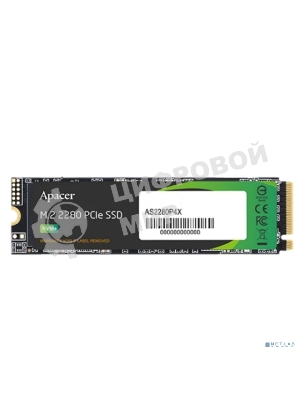 Накопитель SSD Apacer AS2280P4, 512Gb, M.2 2280, PCIe 3.0 x4, NVMe, R/W 2100/1500