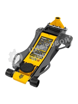 Домкрат гидравлический подкатной Denzel 3 т, 75-500 мм, быстрый подъем, низкий подхват, проф.