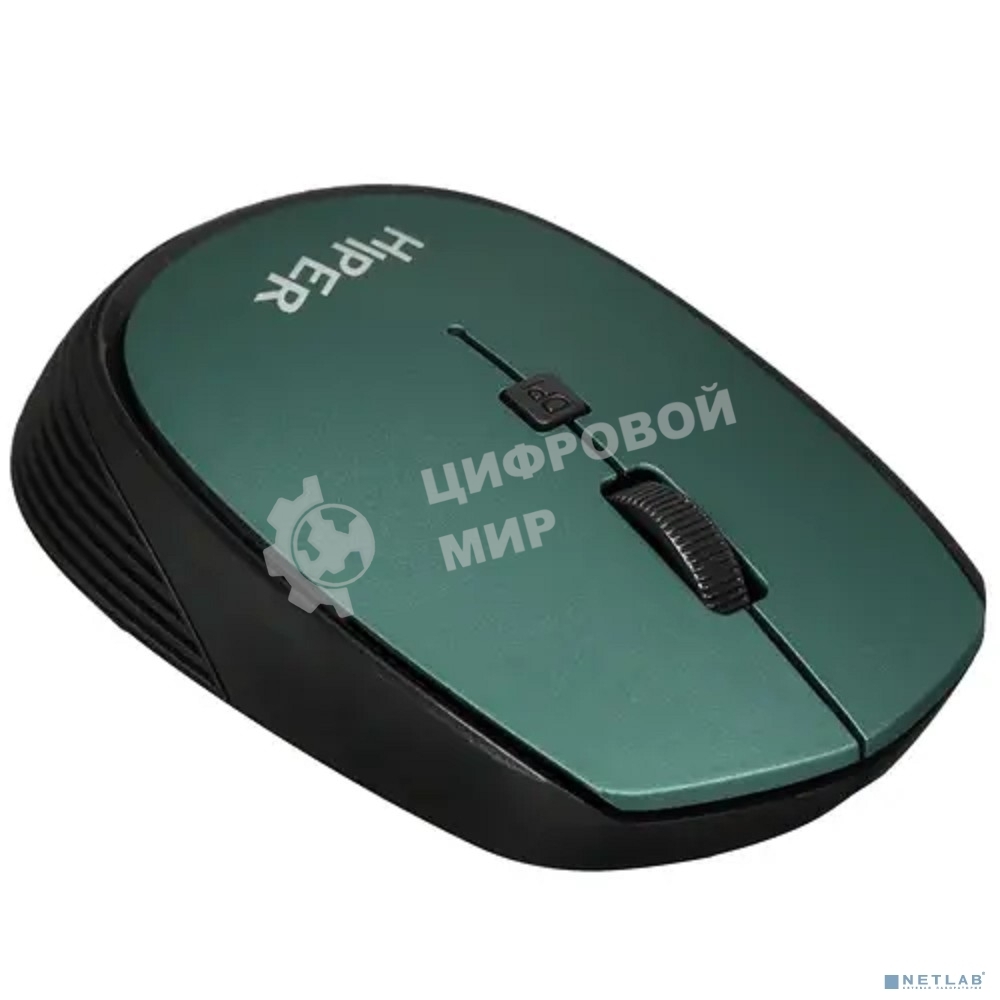 Мышь беспроводная HIPER HOMW-084 зеленый, 1600 dpi, радиоканал, USB, кнопки - 4