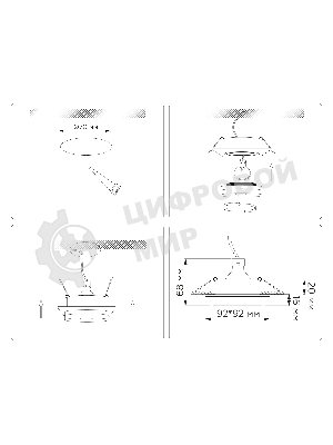 Светильник Ambrella light TN30710 BK черный GU5.3 92*92*36
