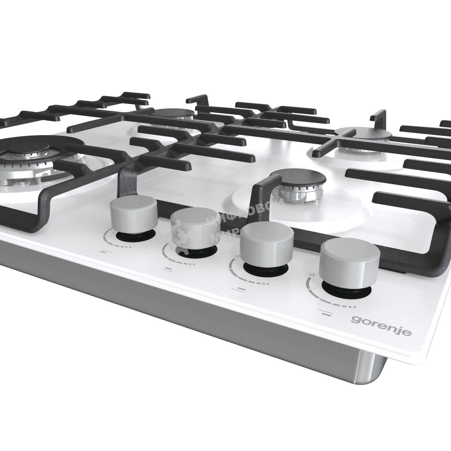 Газовая варочная панель Gorenje GT642AXW, 4 конфорки, закаленное стекло, белый