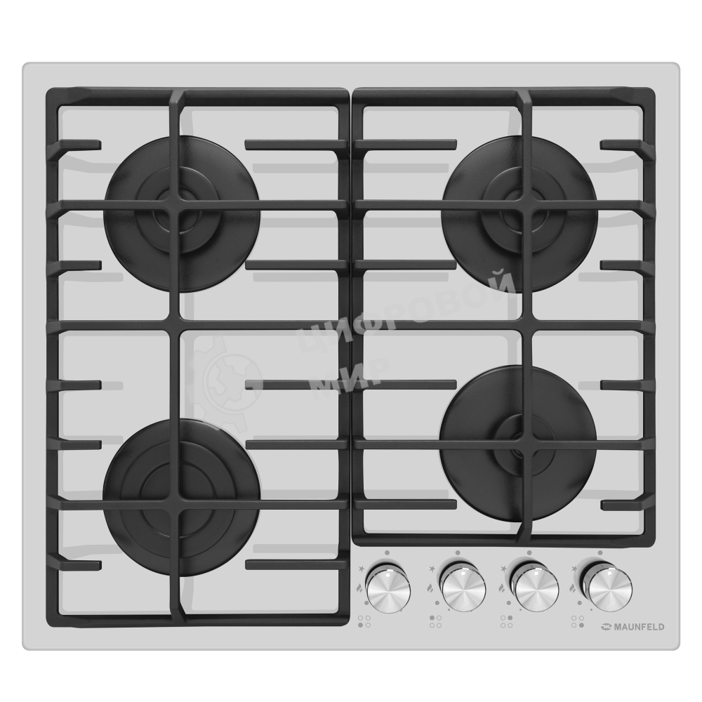 Газовая варочная панель Maunfeld EGHG.64.6CW/G, 4 конфорки, закаленное стекло, белый