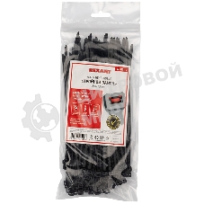 Хомут-стяжкa нейлоновая с тройным замком Rexant 200x4,8 мм, черная, упаковка 100 шт.