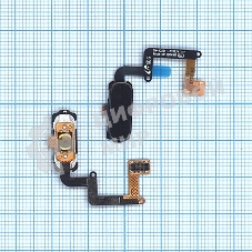 Кнопка HOME в сборе с механизмом и шлейфом для Samsung A320, черная