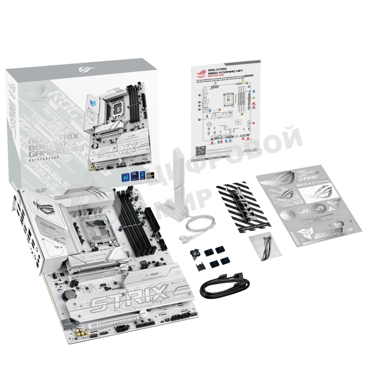 Материнская плата ASUS ROG STRIX B860-A GAMING WIFI, LGA1851, Intel B860, 4xDDR5, 4xSATA, 4xM.2, 2xPCIe 5.0 x16, 1xDP, 1xHDMI, 1x2.5Gb LAN, Wi-Fi, Bluetooth, 4xUSB 2.0, 2xUSB 3.2 Gen 1, 3xUSB 3.2 Gen 2, 1xUSB 4, 2xUSB-C, 3x3.5 мм, 7.1, ATX