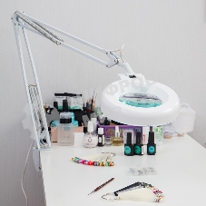 Лупа на струбцине Rexant, круглая, 5D, с подсветкой, белая