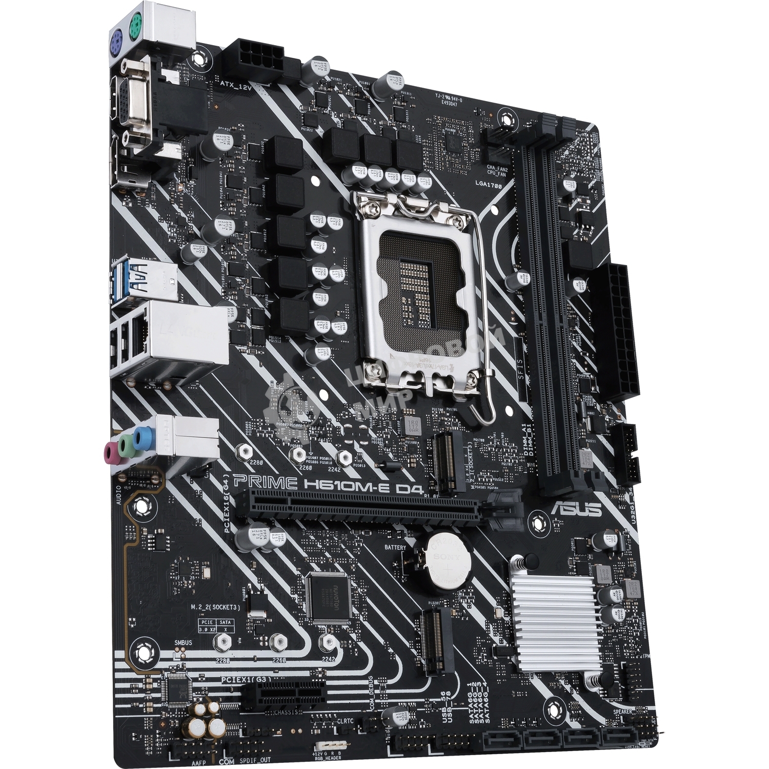 Материнская плата ASUS PRIME H610M-E D4-CSM, LGA 1700, Intel H610, 2xDDR4, 4xSATA, 2xM.2 PCIe 3.0 (x2, x4), 1xPCIe 4.0 x16, 1xPCIe x1, 1xHDMI, 1xDP, 1xVGA, 2xUSB-A 2.0, 2xUSB-A 3.2 Gen 1, 1x 1Gb LAN, 3x3.5 мм, 7.1, mATX