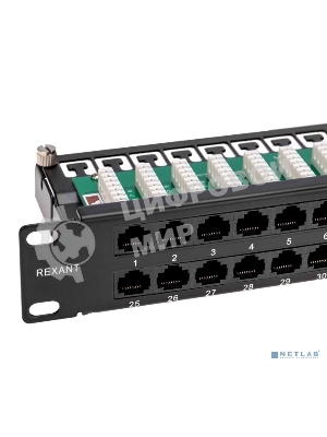 Панель коммутационная Rexant высокой плотности с кабельными органайзерами 19