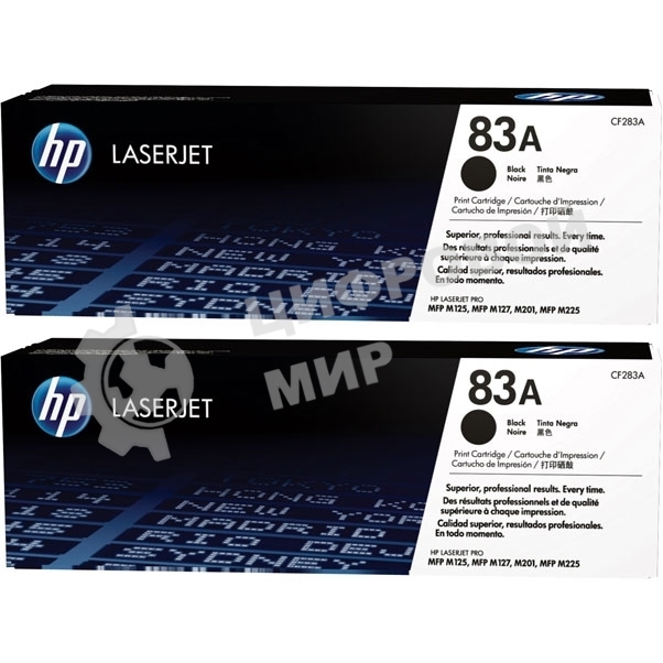 Картридж лазерный двойная упаковка Hewlett-Packard HP 83A CF283AD черный для LaserJet Pro MFP M125/M127 2 х 1500 стр.