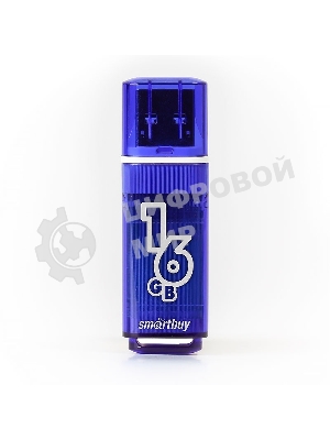Флешка USB Smartbuy Glossy series Dark Blue (SB16GbGS-DB), 16Gb, USB 3.0, R/W 75/30, синий
