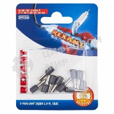 Наконечник штыревой втулочный Rexant изолированный, F-9 мм, 4 мм², НШВи 4.0-9/Е 4,0-9/Е4009, серый, в упак. 10 шт.