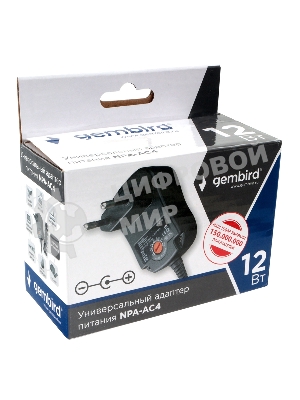 Сетевой адаптер питания Gembird NPA-AC4, 12Вт 8 штекеров