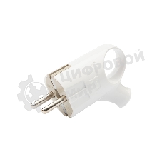 Вилка Евро Rexant угловая с з/к 16А с кольцом белая