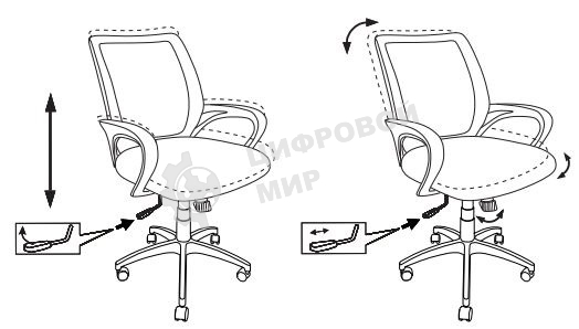 Кресло компьютерное Бюрократ CH-695N/SL/BL/TW-11 спинка сетка синий TW-05, сиденье черный TW-11, крестовина хром
