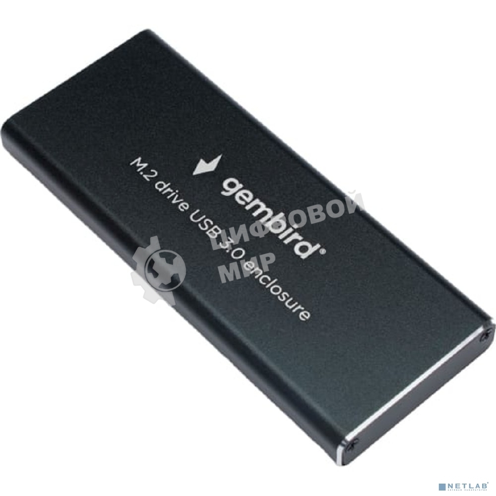 Внешний корпус Gembird EEM2-SATA-1 USB 3.0 для M2 SATA порт MicroB, металл, черный