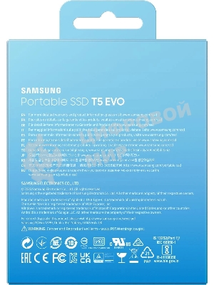 Внешний SSD Samsung T5 EVO, 2TB, USB 3.2 Gen 1 Type-C, R/W 460/460, черный