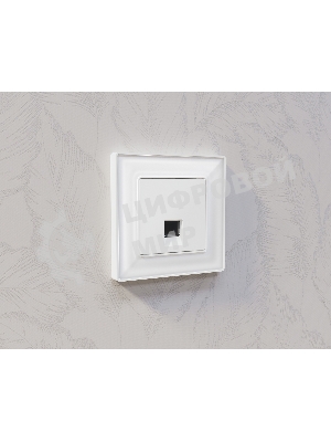 Лицевая панель ALFA (Белый матовый) для компьютерной/телефонной розетки RJ-45/RJ-11 QUANT AP1320