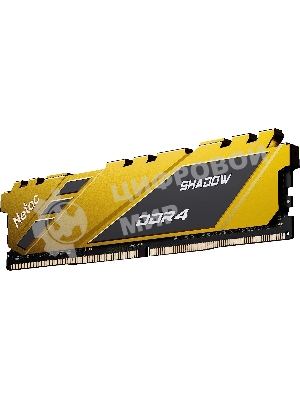 Оперативная память NETAC Shadow, DDR4, 8GB (1x8GB), 3200MHz, CL16, DIMM, с радиаторами, желтый