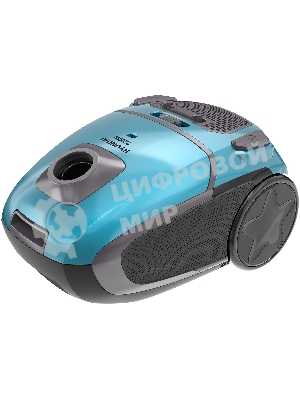 Пылесос Hyundai HYV-B4990 бирюзовый/черный, 400/2220 Вт, уборка сухая, пылесборник мешок, 2.5 л (в компл.:1мешок)