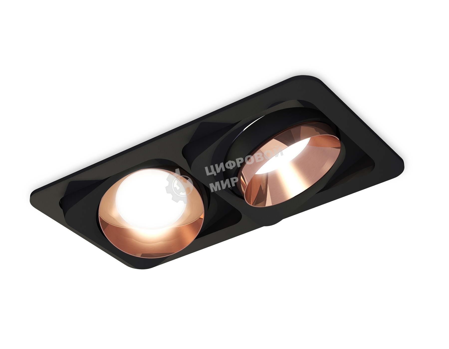 Комплект встраиваемого светильника Ambrella light XC7664025 SBK/PPG черный песок/золото розовое полированное MR16 GU5.3 (C7664, N7035)