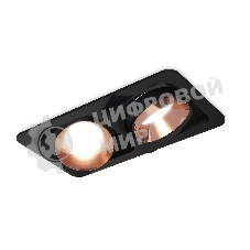 Комплект встраиваемого светильника Ambrella light XC7664025 SBK/PPG черный песок/золото розовое полированное MR16 GU5.3 (C7664, N7035)