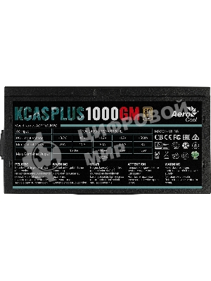 Блок питания Aerocool/Formula 1000W Retail KCAS PLUS 1000GM, 80 PLUS Gold, ATX v2.4, модульный, fan 14cm, 6x PCI-E [6+2-Pin], 10x SATA, 6x MOLEX