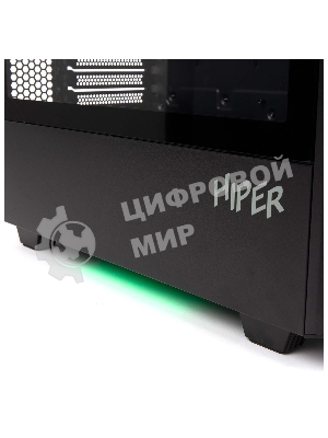 Компьютерный корпус Hiper PB81 черный без БП ATX 3x120мм 2xUSB2.0 2xUSB3.0 audio bott PSU