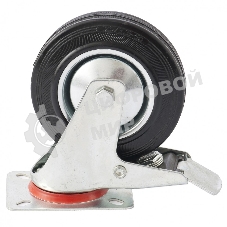 Колесо поворотное Сибртех с тормозом, диаметр 160 мм, крепление платформенное