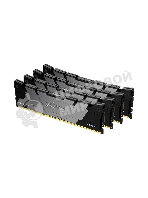 Оперативная память Kingston Fury Renegade, DDR4, 128GB (4x32GB), 3200MHz, CL16, DIMM, радиатор, черный