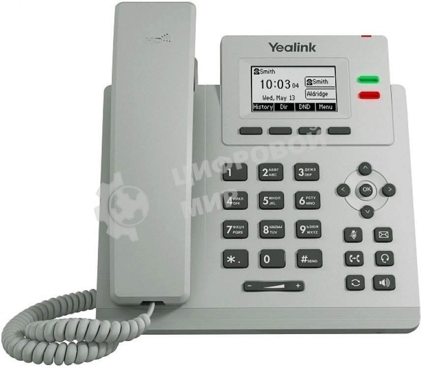 Телефон YEALINK SIP-T31P, светло-серый, 2 аккаунта, PoE, шт