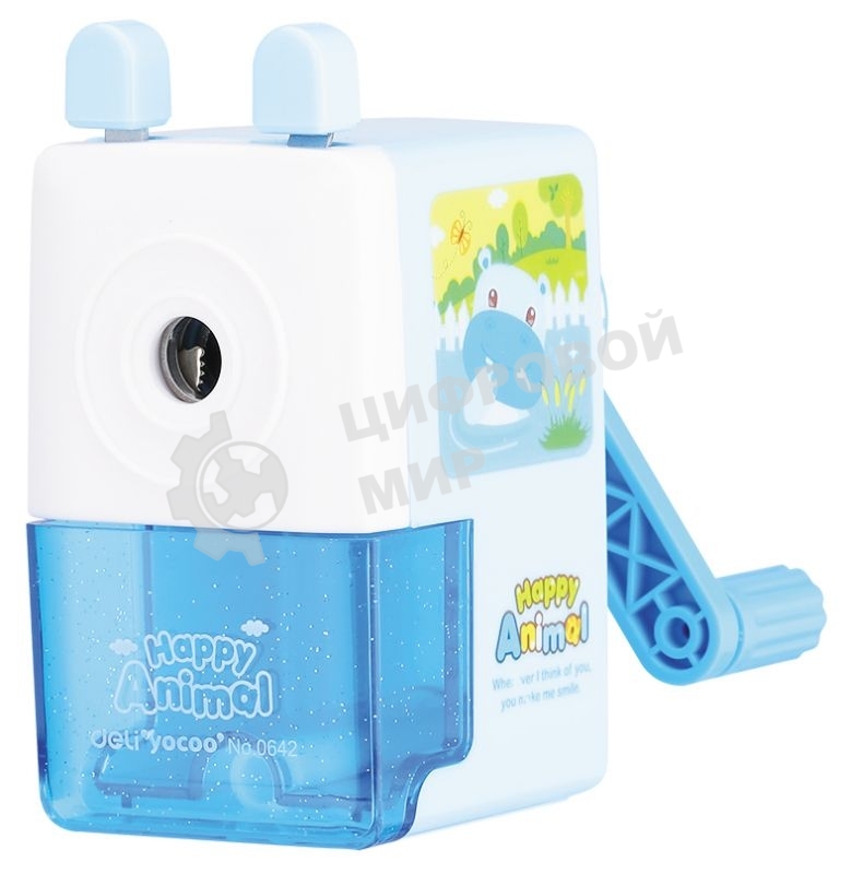 Точилка для карандашей механическая Deli E0642, 1 отверстие, пластик, ассорти