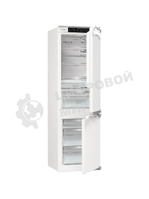 Встраиваемый холодильник Gorenje NRKI517E82WF, полезный объем 244 л, электронное управление, цифровой дисплей, автоматическое размораживание No Frost, быстрое замораживание, интенсивное охлаждение, зона свежести с контролем влажности, инверторный компрессор, энергоэффективность А+