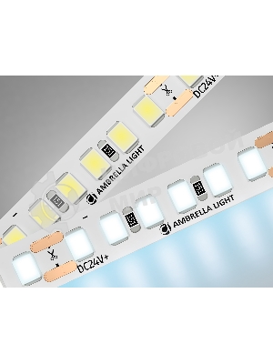 Светодиодная лента Ambrella light GS3203 2835 180Led/ 14.4W m/ 24V IP20 6500K/ 5000*8*1.2mm (2 конт.)