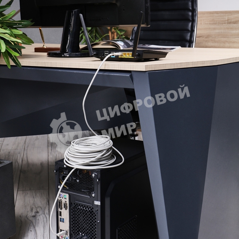 Пaтч-корд U/UTP Rexant, cat.5e, RJ45-RJ45, неэкранированный, PVC серый, 25м