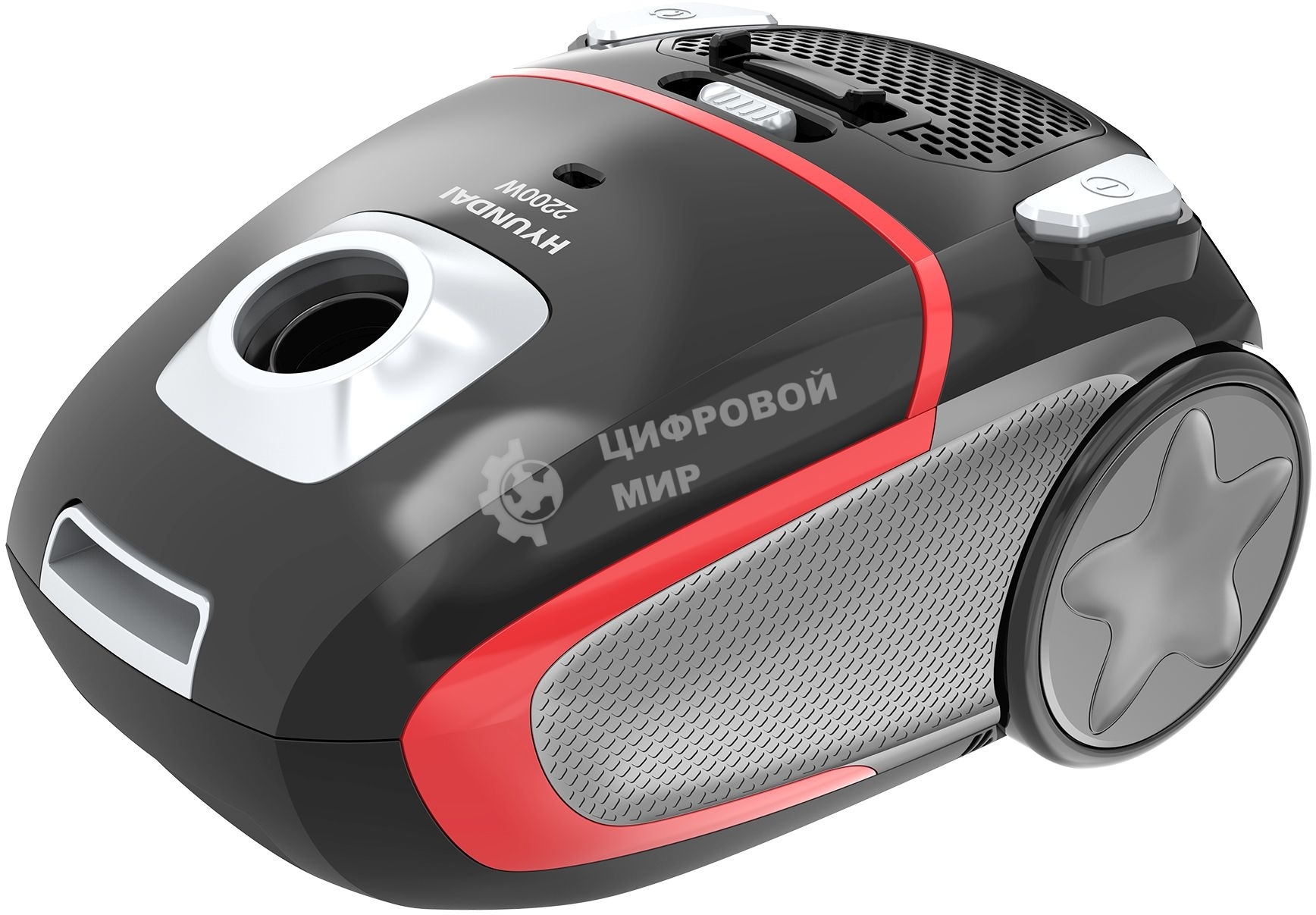 Пылесос Hyundai HYV-B4995 черный/красный, 400/2220 Вт, уборка сухая, пылесборник мешок 2.5 л