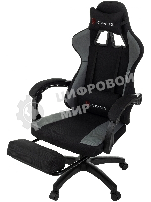 Кресло Zombie Weaver черный/серый, ткань, подголовник, подставка для ног