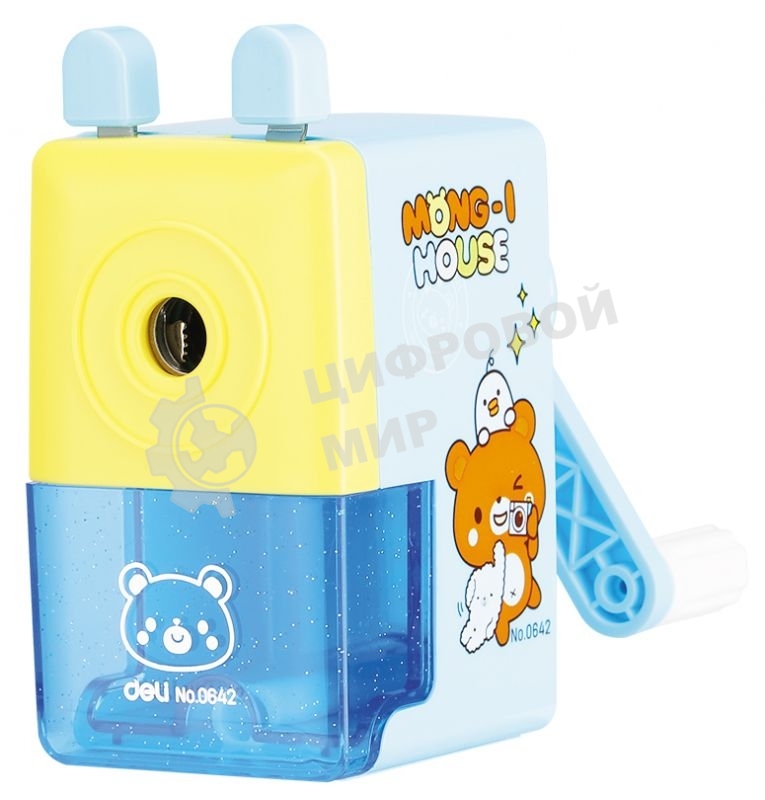 Точилка для карандашей механическая Deli E0642, 1 отверстие, пластик, ассорти