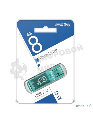 Флешка USB Smartbuy Glossy series green (SB8GbGS-G), 8Gb, USB 2.0, R/W 15/5, зеленый