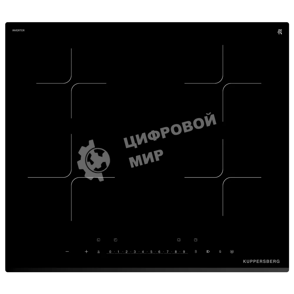 Варочная панель Kuppersberg/ Варочная панель Kuppersberg, индукция, High-Tech, 9 уровней мощности, inverter, таймер, пауза, Booster, автоматическое отключение, слайдерное управление, поддержание тепла, черный