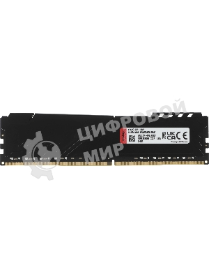 Оперативная память Kingston Fury Beast Black, DDR4, 16GB (1x16GB), 3200 MHz, CL16, с радиатором, черный