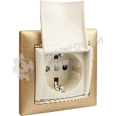 Механизм розетки 1-м СП Valena с защ. крышкой защ. шторки с заземл. сл. кость Legrand 774322