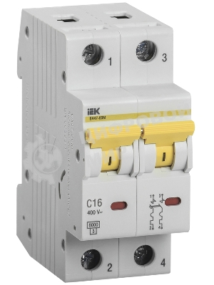 Выключатель автоматический двухполюсный ВА47-60M 2Р 16А 6кА С MVA31-2-016-C IEK
